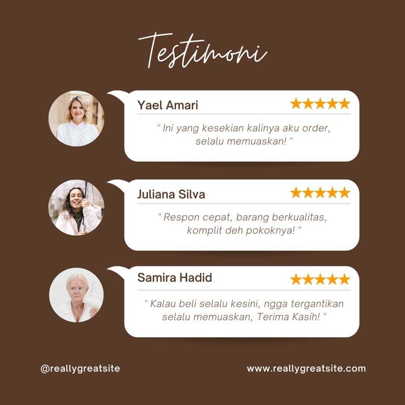 Gratis desain contoh testimoni - Canva